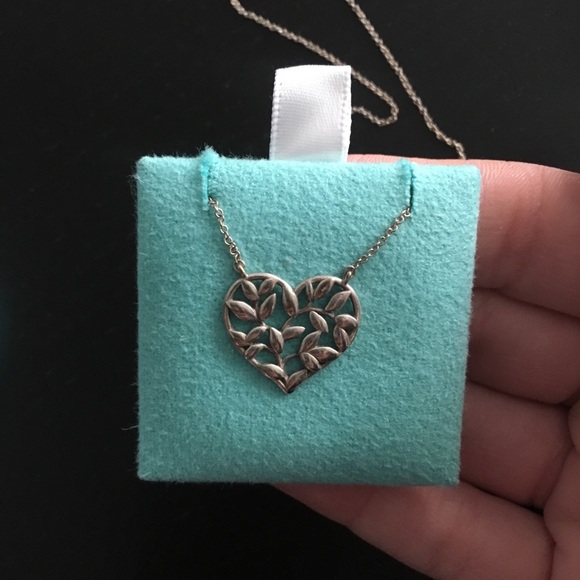 Tiffany’s Olive Leaf Heart Pendant Necklace - Picture 2 of 2